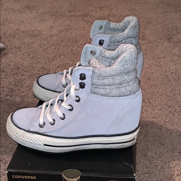 grey converse wedges